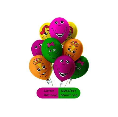 Barney 12pcs latex balloons - barney,