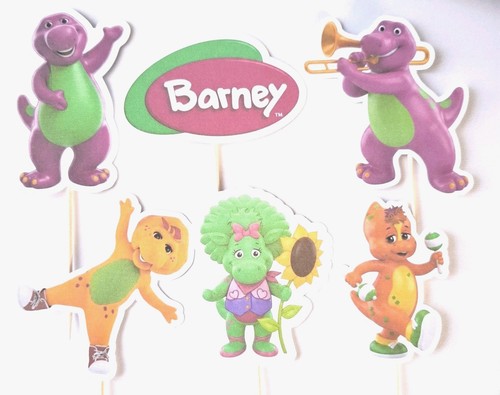 Barney cupcake toppers - , x6