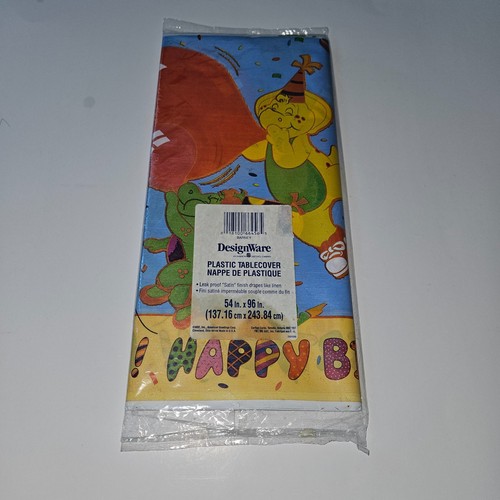 Vtg barney plastic tablecover - vtg,