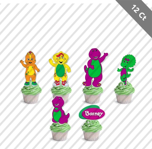 Barney cupcake topper - 12,